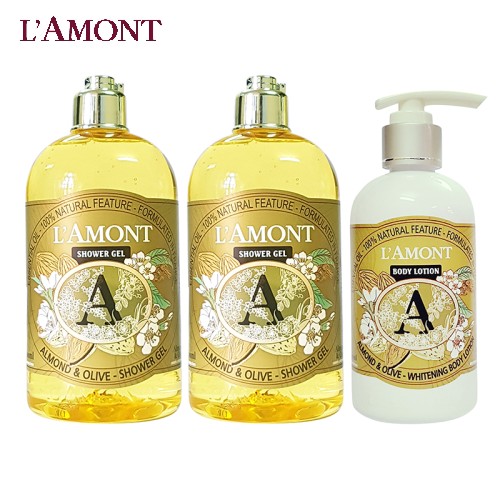 Combo 3 (2 Sữa tắm Almond 500ml và 1 Sữa dưỡng thể  Almond 250 ml)